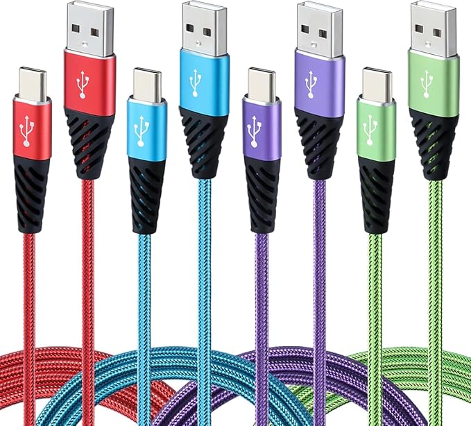 Bynccea USB C 10FT Type C Charger Cable 4-Pack Fast Charging Cord USB A to USB C Cell Phone Charger Nylon Braided Compatible with Samsung Galaxy S10 S9 S8 Note 10 9 Pixel LG V30