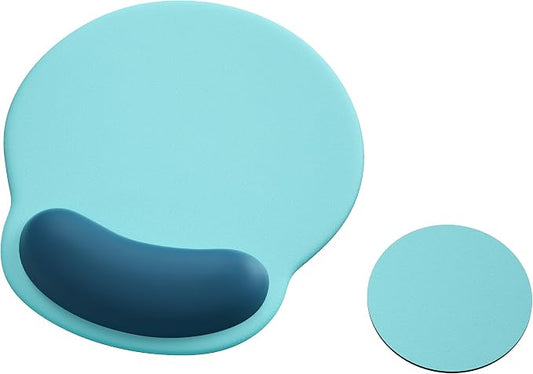 Ergonomic Mouse Pad with Wrist Rest,Mousepad with Wrist Support - Cute Gel Portable Mouse Pads for Desk Laptop,Computer,Office & Home Decor-(Teal)
