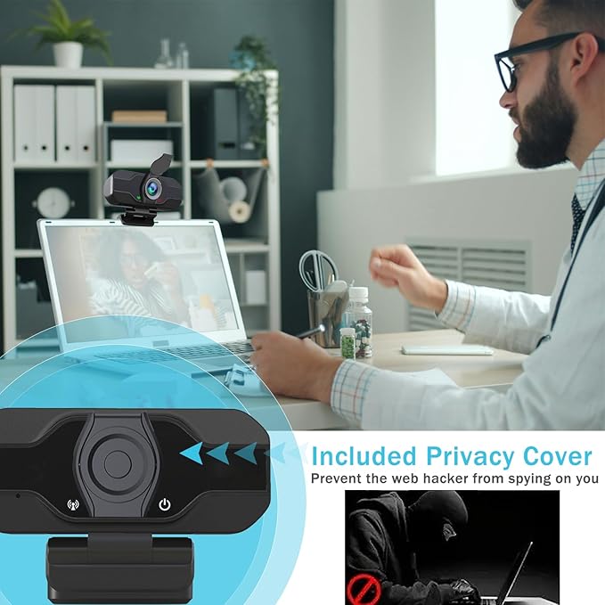 XPCAM USB C Camera 1080p Webcam with Microphone/Tripod/Cover, Auto Light Correction, 110° FOV, Plug & Play Pro Webcam for PC, Computer Camera for Laptop,Mac,Zoom/Teams/Skype/Twitch Streaming