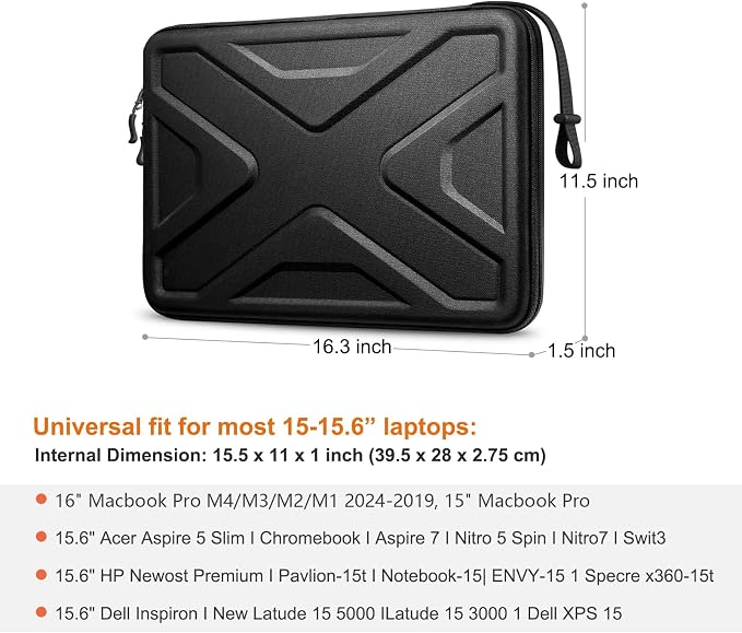 SITHON Hard Shell Laptop Sleeve Case for 15.6 Inch Acer Aspire 1/3/5/7, 15.6" ASUS VivoBook/Lenovo IdeaPad L3 and Other 15.6 inch HP Dell Samsung Laptop Chromebook, Shock Absorption Computer Bag