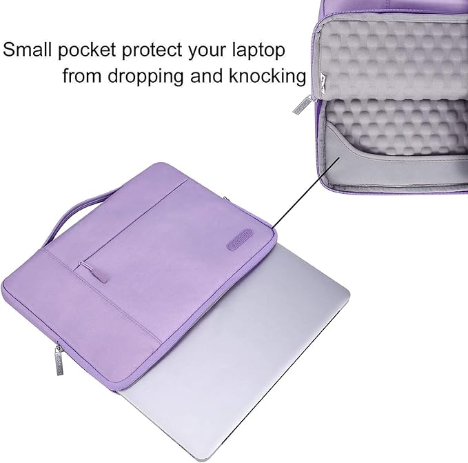 MOSISO Laptop Case 13.3 inch, 13-13.3 inch Laptop Sleeve with Handle Compatible with MacBook Air/Pro 13/Pro 14 M5 M4 M3 M2 M1,HP Dell ASUS Lenovo, Polyester Multifunctional Computer Bag, Purple
