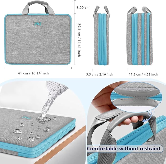 ZINZ Expandable Laptop Case 15.6 Inch Sleeve, Protective Carrying Case Compatible with MacBook Neo 16", MacBook Pro 16"/15.4", Dell XPS 16" and Most 15" 15.6" 16" Notebook，G01Y01