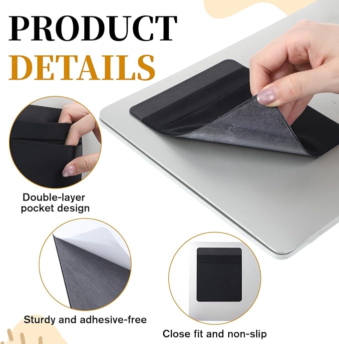 Portable Hard Drive Sleeve for Laptop, 2-Pocket Mouse Holder for Laptop External Hard Drive Sleeve Mouse Pocket for Laptops SSD Holder for Laptops Compatible with External 2.5" HDD
