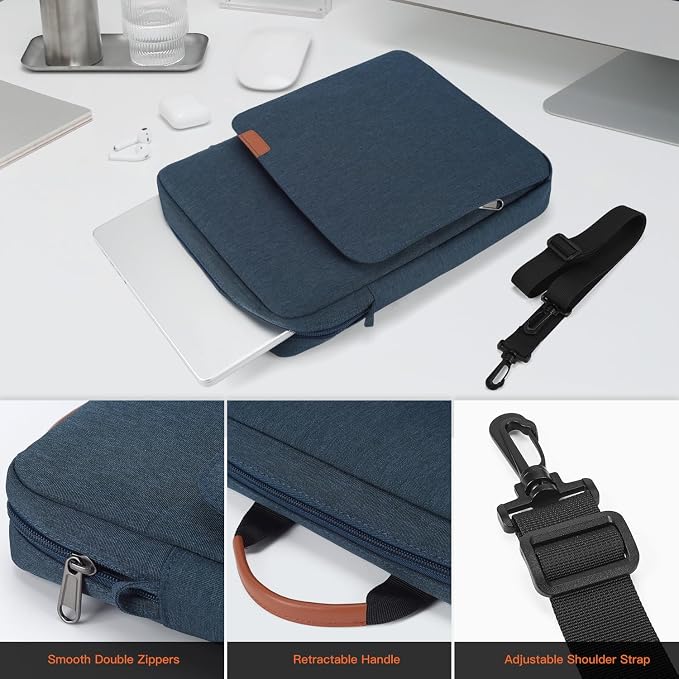 12.9-13 Inch iPad Carrying Bag for 2026 13 inch iPad Air M4 M3 M2 & iPad Pro M4 M5 with Magic Keyboard, iPad Pro 12.9, Travel Shoulder Sleeve Case Bag, Navy Blue