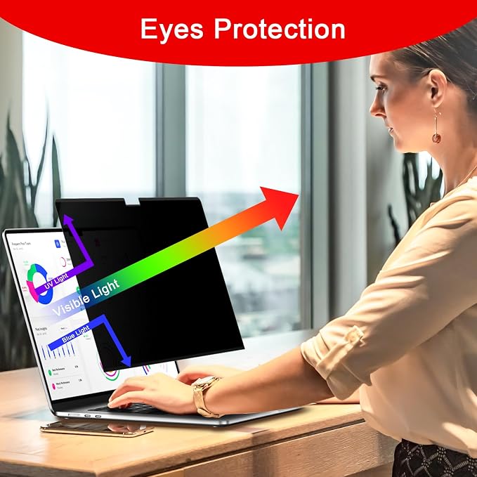 ZOEGAA Magnetic Privacy Screen for Macbook Air 15 Inch (2023-2026, M2, M3, M4, M5), Removable Laptop Privacy Screen Protector, Anti Blue Light Glare Filter for Mac Air 15.3" Laptop Computer