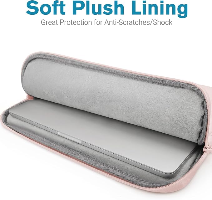 TECOOL Puffy Laptop Case 13.3 inch,13-13.3 inch Laptop Sleeve for MacBook Air 13 inch M5(2026) M4 M3 M2 M1,MacBook Neo 13 A18, Mac Pro 13/Mac Pro 14 M5 Waterproof Notebook Sleeve with Small Case,Pink