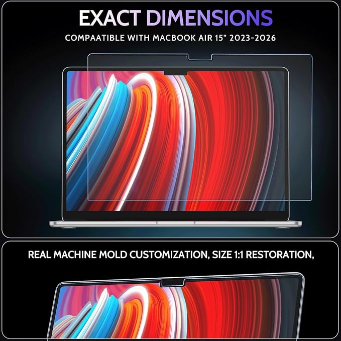 Peslv Magnetic Anti Blue Light Screen Protector for MacBook Air 15 Inch (2023-2026, M2, M3, M4, M5), Removable Glare Filter for 15.3" Mac Laptop Computer