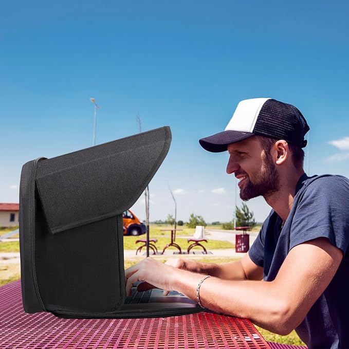 Laptop Sun Shade,Laptop Sun Shade for Working Outside,Foldable and Portable Screen Sun Glare Shield Sleeve,Outdoor Computer Cover,Privacy Protective Hood Sunshade Bag15-16inches (Patent Pending)