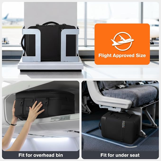 Smart Suitcase-style Laptop Backpack, 25L / 35L Practical Travel Bag for Work, Leisure & Flight, Luggage-Style Commuter Pack (All-Black, 25L)