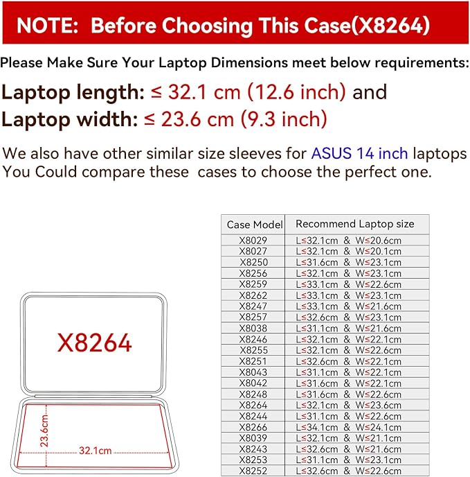 Smatree Hard EVA Protective Sleeve Case Compatible for 14 inch ASUS ExpertBook B7 Flip (B7402F) Laptop, for ASUS Chromebook Vibe CX34 Flip (CX3401) Laptop Notebook Bag (X8264)
