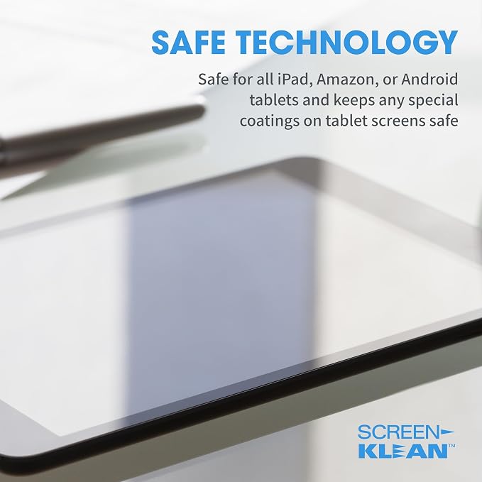 ScreenKlean Tablet Screen Cleaner - Compatible with iPad, Android & Amazon Tablet - with Carbon Microfiber Tech-Injected Purple-1 Count (Pack of 1)