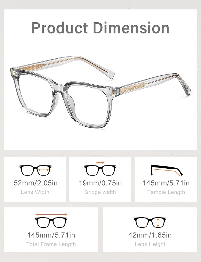 Madison Avenue Trendy Sqaure Blue Light Blocking Glasses for Women with Case, Stylish Anti Glare Glasses for Computer