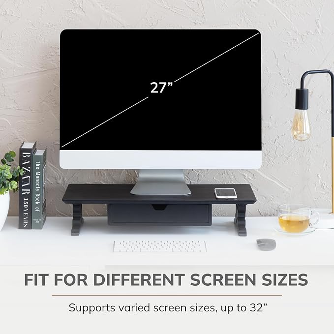 Anji Mountain Monitor Stand - Desktop Organizer & Laptop Riser, Ergonomic Monitor Riser, Space-Saving Monitor Stand for Desk, Durable Construction, Easy Assembly, Ideal for Home & Office