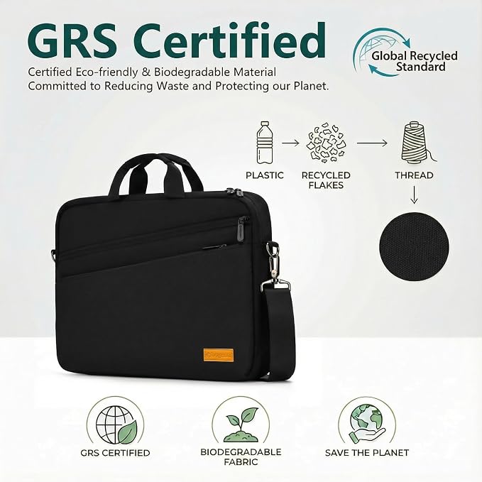 bagasin 17 17.3 inch Laptop Computer PC Shoulder Bag Carrying Case, Water-Repellent Fabric Briefcase, Lightweight Toploader, Business Casual or School