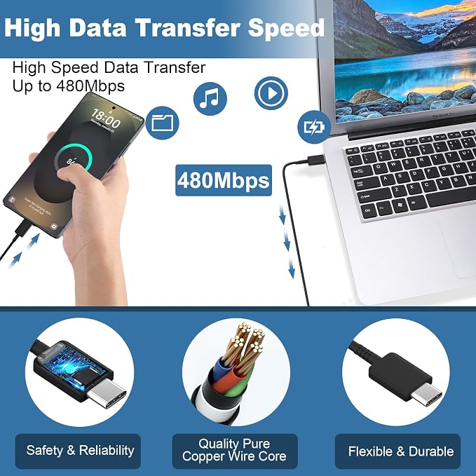 Super Fast Charger Type C,25W USB C Fast Wall Charger Block &8FT Super Long Fast Charging Cable Cord for Samsung Galaxy S26/S25/S25 Ultra/S25+/S24/S24 Ultra/S23/S22/S22 Ultra/S22+/S21/Plus/S20/Note 20