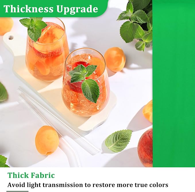 6 x 9 FT Green Screen Backdrop - Polyester Fabric for Video Streaming, Portrait Photoshoot, Wall Mounted, Parties and Small Events