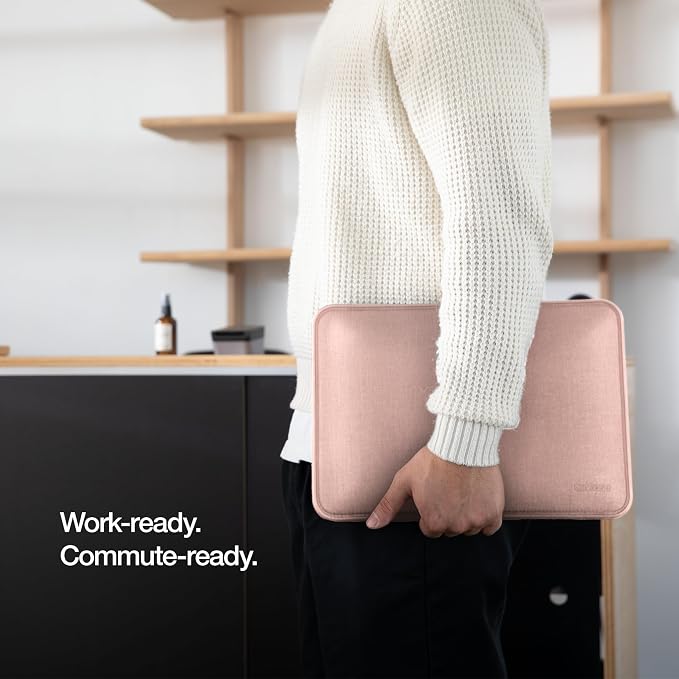 Incase ICON Sleeve with Woolenex - MacBook Air 13 inch Case - M5 2026, M4 2025, M3 M2 2024-2022 - Fitted MacBook Case, Laptop Sleeve, Hard Cover, Durable, Lightweight - Blush Pink
