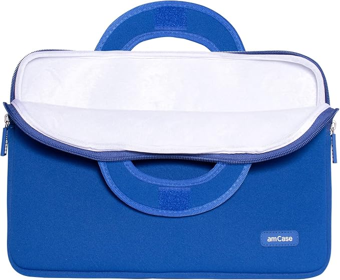 amCase for Chromebook Case-11.6 to 12 inch Neoprene Travel Sleeve with Handle-Blue