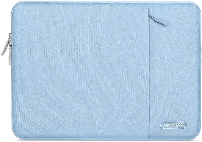 MOSISO Laptop Case 15 inch, 15 inch Laptop Sleeve Compatible with MacBook Air M5 A3448 M4 A3241 M3 A3114 M2 A2941 2026-2023, Dell XPS, Polyester Vertical Computer Sleeve Bag with Pocket, Air Blue