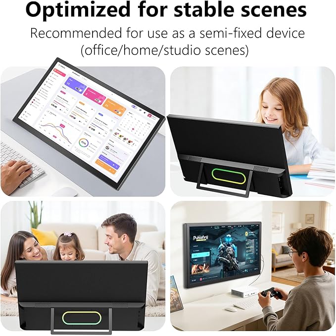 21.5inch Large Portable Monitor for Laptop, FHD 1080P 75Hz VESA Supported USB-C HDMI Extender Computer Monitor for Working Business Gaming