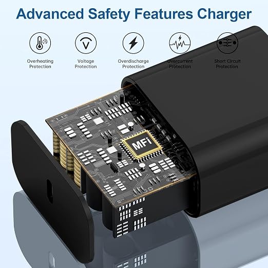 iPhone 17 16 15 Charger/10ft Type C to C Charging Cable Cord Long, USB C Fast Charging Block Plug for Apple iPhone 17 Pro Max/17 Air/16 Pro/15 Plus/AirPods/iPad/mini Plug Cube Birck Box Power Adapter