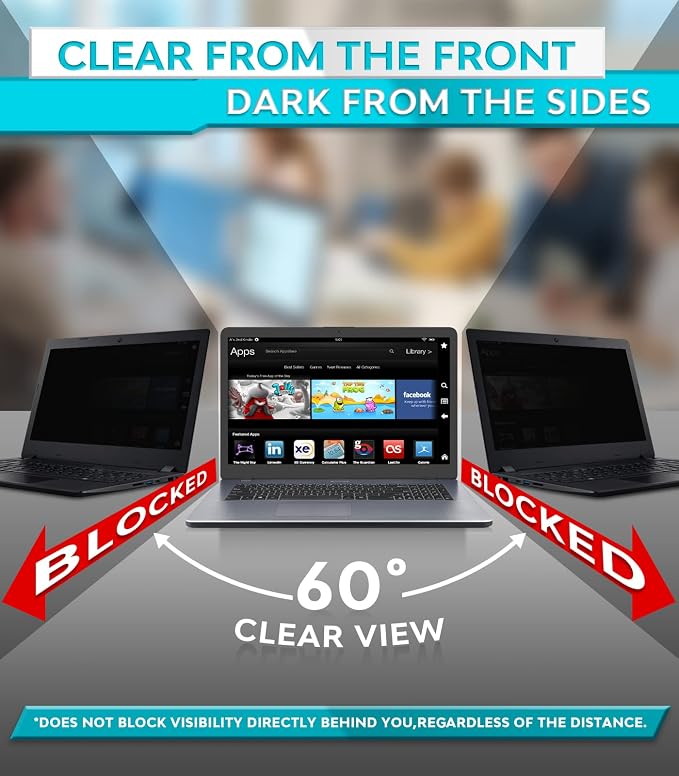 PYS Laptop Privacy Screen 14 Inch 16:10 for Lenovo HP Dell - Removable Laptop Computer Screen Privacy Shield - Anti Glare & Blue Light Laptop Screen Filters for Eye Protection