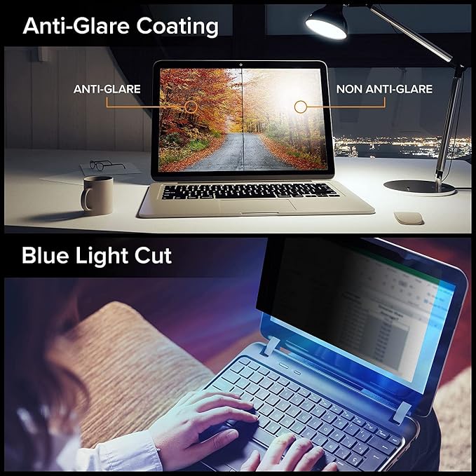 PYS Laptop Privacy Screen Shield 14 Inch, Privacy Screen Protector for 14In Laptop 16:9 Aspect Ratio,Anti Glare/Blue Light/Scratch Compatible with Lenovo/HP Envy/Dell/Acer/Samsung/Asus/Toshiba