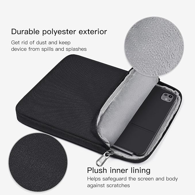 13 inch Laptop Sleeve Case for 2025 2024 Microsoft Surface Laptop7 Copilot+ PC 13.8" & 13.5" Surface Laptop 6/5/4, Water-Resistant Shockproof Tablet Bag Cover w/Accessory Pocket -Black