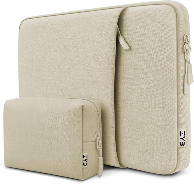 ZYB Laptop Case 16 Inch,16 Inch Laptop Sleeve for 16 Inch Notebook MacBook Pro 16 Lenovo ThinkBook/IdeaPad/ThinkPad HP Dell Acer ASUS etc Waterproof Computer Sleeve with Pocket&Accessory Bag-Beige