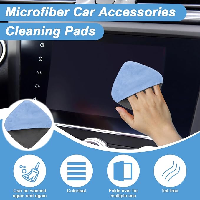 BFXM Car Screen Cleaner, 4.1''×4.1'' Microfiber Dashboard Wipes, Square Microfiber Cloth, Automotive Display Wipes,Vehicle Screen Cleaner Tool for Dashboard Display, Car Interior Tool (Blue)