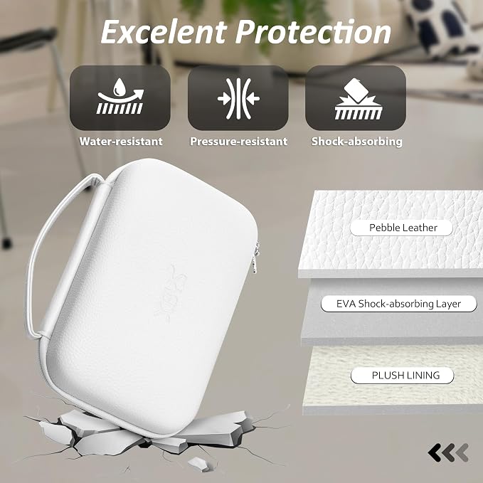 Charger Case for Macbook, Portable Tech Electronic Organizer Bag, Small Travel Storage Pouch for Laptop Accessories, MacBook Power Adapter, Charging Cords, USB Drives, Power Bank (White, XL)