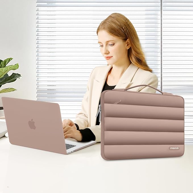 MOSISO Compatible with MacBook Air 15 inch Case M5 2026 M4 2025 M3 2024 M2 2023 A3448 A3241 A3114 A2941, Plastic Hard Shell Case&Puffy Sleeve Bag&Keyboard Skin&Webcam Cover&Screen Film, Bronze Brown
