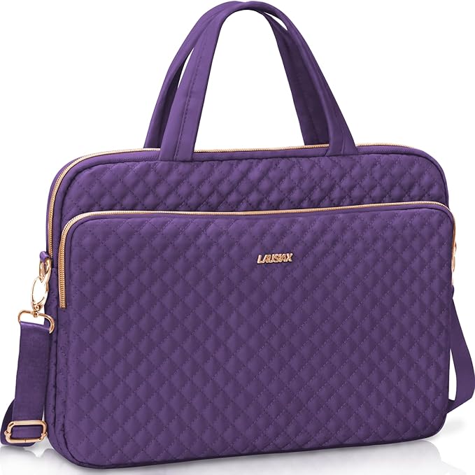 Laptop Case Bag Women Men Computer Sleeve Compatible with MacBook/Dell/HP/Acer/ASUS, Waterproof Shoulder Carrying Briefcase, Purple, 14-14.5 Inch