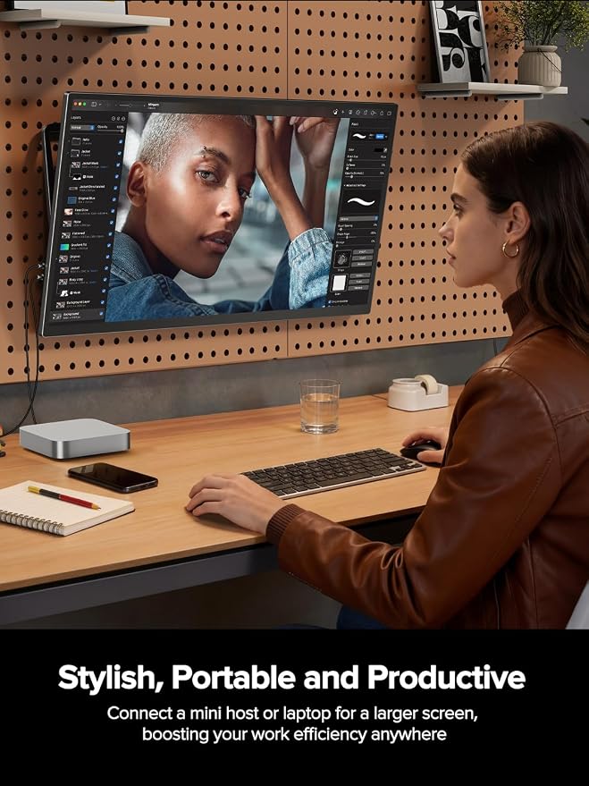 UPERFECT Portable Monitor 27”, Dual Mode 4K UHD 144Hz/FHD 288Hz Gaming Monitor, 0.1ms FreeSync, 600 Nits, 125% sRGB, USB-C & HDMI 2.1 & DP 1.4, Large Second Screen for Laptop, Computer, Game Consoles