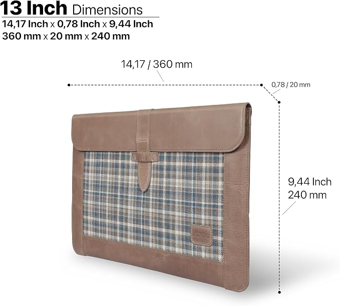 Londo Leather Sleeve Compatible with MacBook Pro 14 & Air 13-13.3 Inch (M5, M4, M3, M2, M1, Pro, Max) & iPad Pro 12.9, Premium Top Grain Leather Laptop Bag, 2020 to 2026 Models