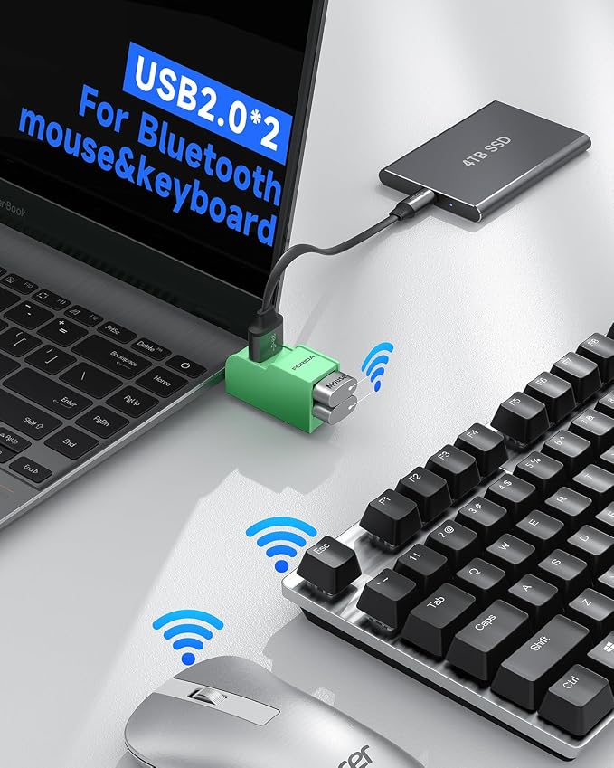 FORIDA 3 Ports USB 3.0 Adapter, USB Hub with 1 USB 3.0 and 2 USB 2.0 Ports, Portable USB Port Splitter for Keyboard, Mobile Hard Disk, U Disk, Camera, Mouse, etc (Green)