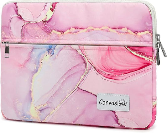 Pink Marble Laptop Sleeve Case Bag with Pocket for MacBook Pro 14 inch,Surface Laptop 14.4 inch and HP Lenovo Dell ASUS Acer 14 inch Laptop