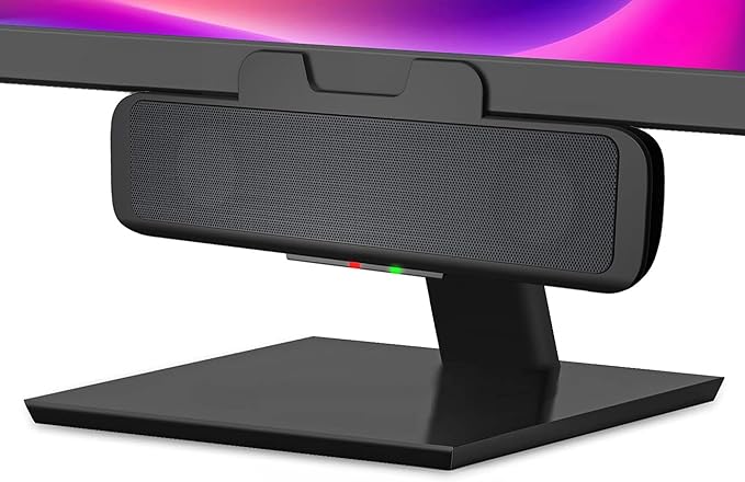Cyber Acoustics CA-2890 USB Speaker Bar – USB Powered Stereo Desktop Computer Speakers for PC, Clip-On Monitor Mount Design, On-Speaker Controls