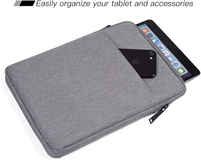 Tablet Sleeve Case for 11" Samsung Galaxy Tab A9+/ Galaxy Tab S6 Lite, iPad Air M4 M3, Pro 11 M5,iPad 9/8/7 10.2 Bag, Light Grey