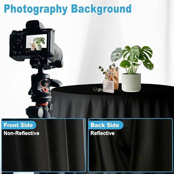 Black Backdrop for Photoshoot, Professional Photo Backdrop Background Curtain for Product Photography, Portraits, Wedding, Party, Live Streaming Video Recording 10X10 FT (Background Only)