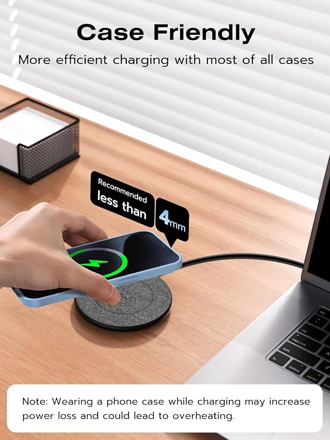 Wireless Charging Pad with Wall Charger, 15W Max Wireless Charger for iPhone 15/14/13/12/11/X/8 Mini/SE/Pro/Max/Plus, S23/S22/S21/S20/S10/S9/S8/S7/Note20/10/9/8, Air Pods/Pro, 1 Pack