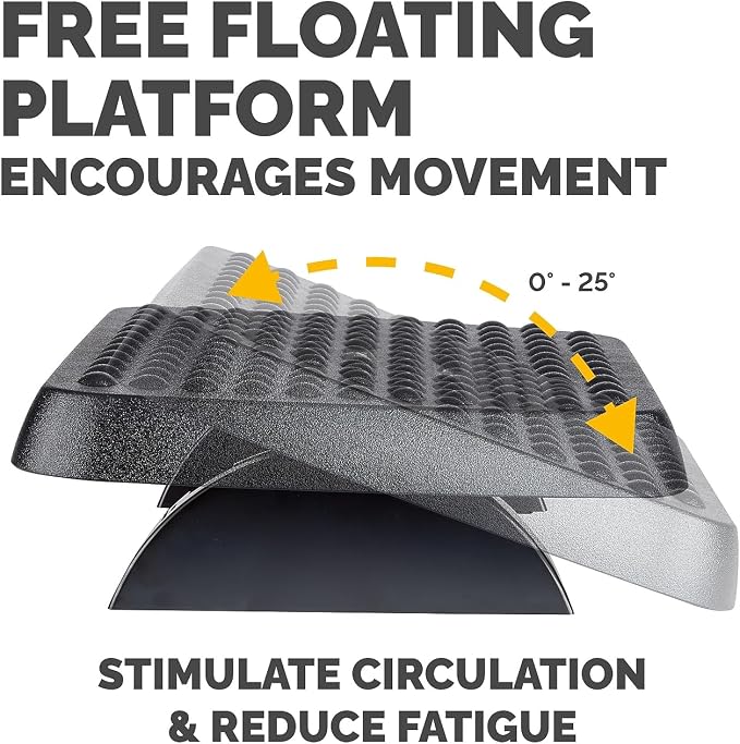 Fellowes 48121 Standard Footrest, 2 Position, 17-5/8x13-1/8x3-3/4, Graphite