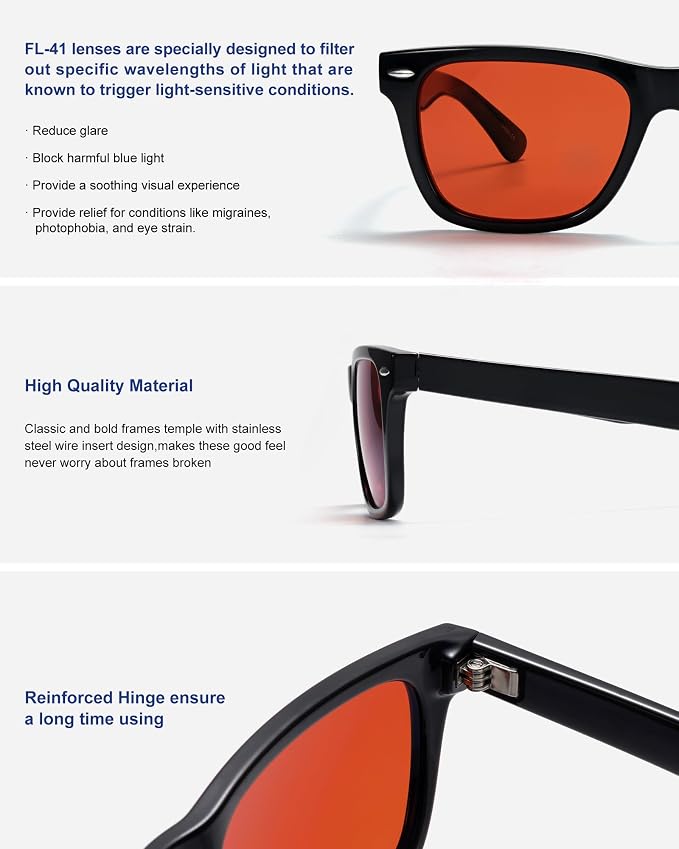 ViewJoy Sleep Glasses 99.9% Blue Light Glasses Dual AR Coatings Amber Orange Lens for Computer Gaming Reduce Eyestrain