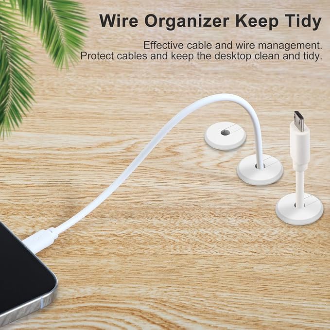 Furniture Wall Hole Bushing Cable Grommet for Starlink Ethernet Cable,Covering 3/4 inch Desk Holes,Universal Cable Management Wire Organizer Pass Through Holes Cover Kits (White - 2 Pack)