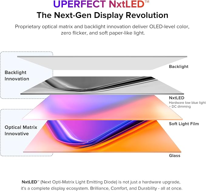 UPERFECT 18.5" NxtLED™ Portable Monitor, Premium Eye-Care Matte Display with Lifelike 145% sRGB Color & 120Hz Ultra-Smooth Motion for Work, Gaming & Travel