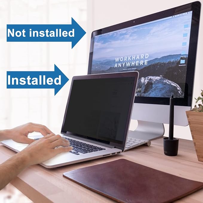IPROKKO Laptop Privacy Screen 16 Inch 16:9 Aspect Ratio, Compatible with HP Dell Lenovo Acer Asus Samsung LG, 16,1" Removable Anti Blue Light Glare Spy Computer Monitor Filter Security Shield