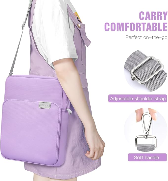 TiMOVO 9-11 Inch Tablet Sleeve Bag with Shoulder Strap for iPad 11-inch A16 2025, iPad 10th Gen. 10.9"/10.2", Galaxy Tab A9+/A11Plus 11", Purple
