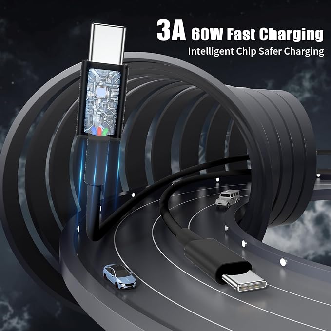 Essri USB C to USB C Cable 3FT for Apple iPhone 16 15 Charger Cord,4Pack 60W C to C Cable Fast Charging Wire for iPhone 16 15 Pro Plus Pro Max iPad Pro/Air MacBook Pro/Air,for Galaxy S24 S23 -Black