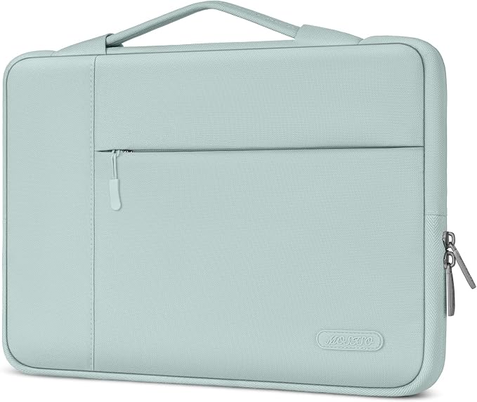 MOSISO Laptop Case 13.3 inch, 13-13.3 inch Laptop Sleeve with Handle Compatible with MacBook Air/Pro 13/Pro 14 M5 M4 M3 M2 M1,HP Dell ASUS Lenovo, Polyester Multifunctional Computer Bag, Mint Green