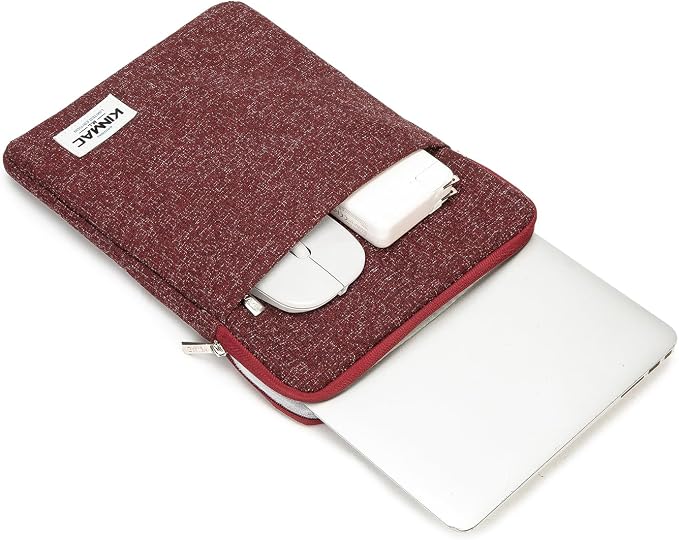 Kinmac 360° Protective Vertical Laptop Sleeve Case Cover Bag (Snow Wine, 15.6 inch-16 inch)
